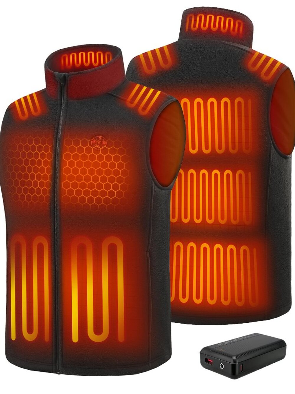 NEW Men's Fleece Heated Vest with 7.4V 16000mAh Long-lasting Battery 3 Heating 4